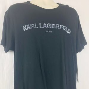 Karl Lagerfeld Mens Black iconic tshirt new